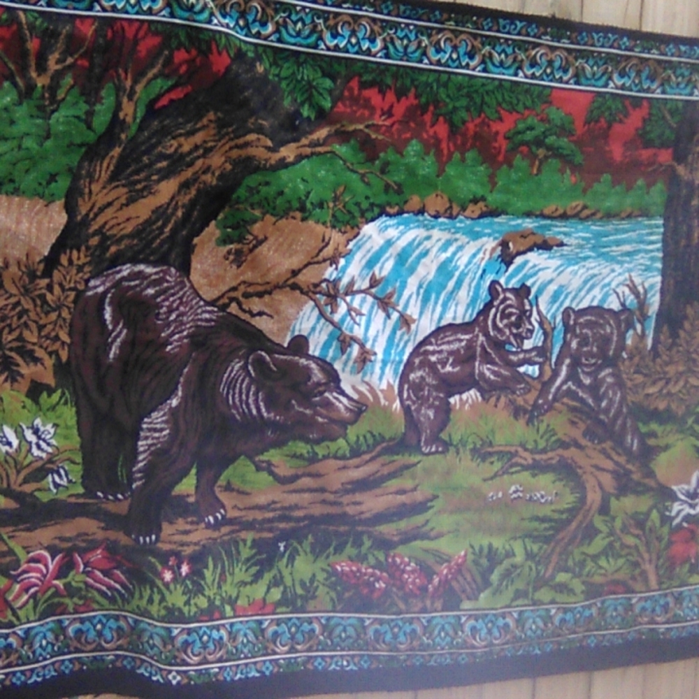 Wildlife Scene Tapestry with Bears